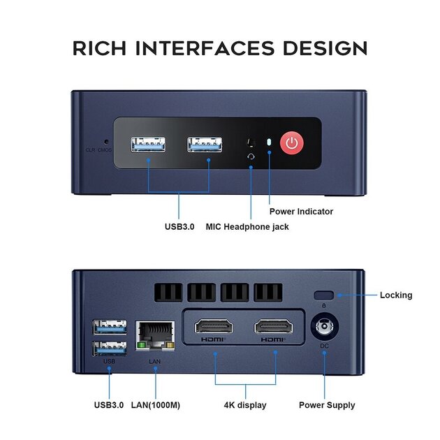 Міні ПК beelink mini s, Intel Celeron N5095 (4x 2.0-2.9 GHz) — Kompik